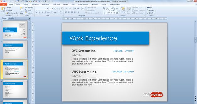 work-experience-resume-cv-powerpoint