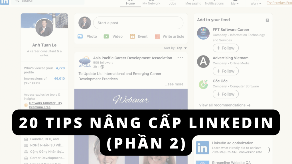 20 Tips Xây Dựng Thương Hiệu Cá Nhân Thu Hút Trên LinkedIn (Phần 2)